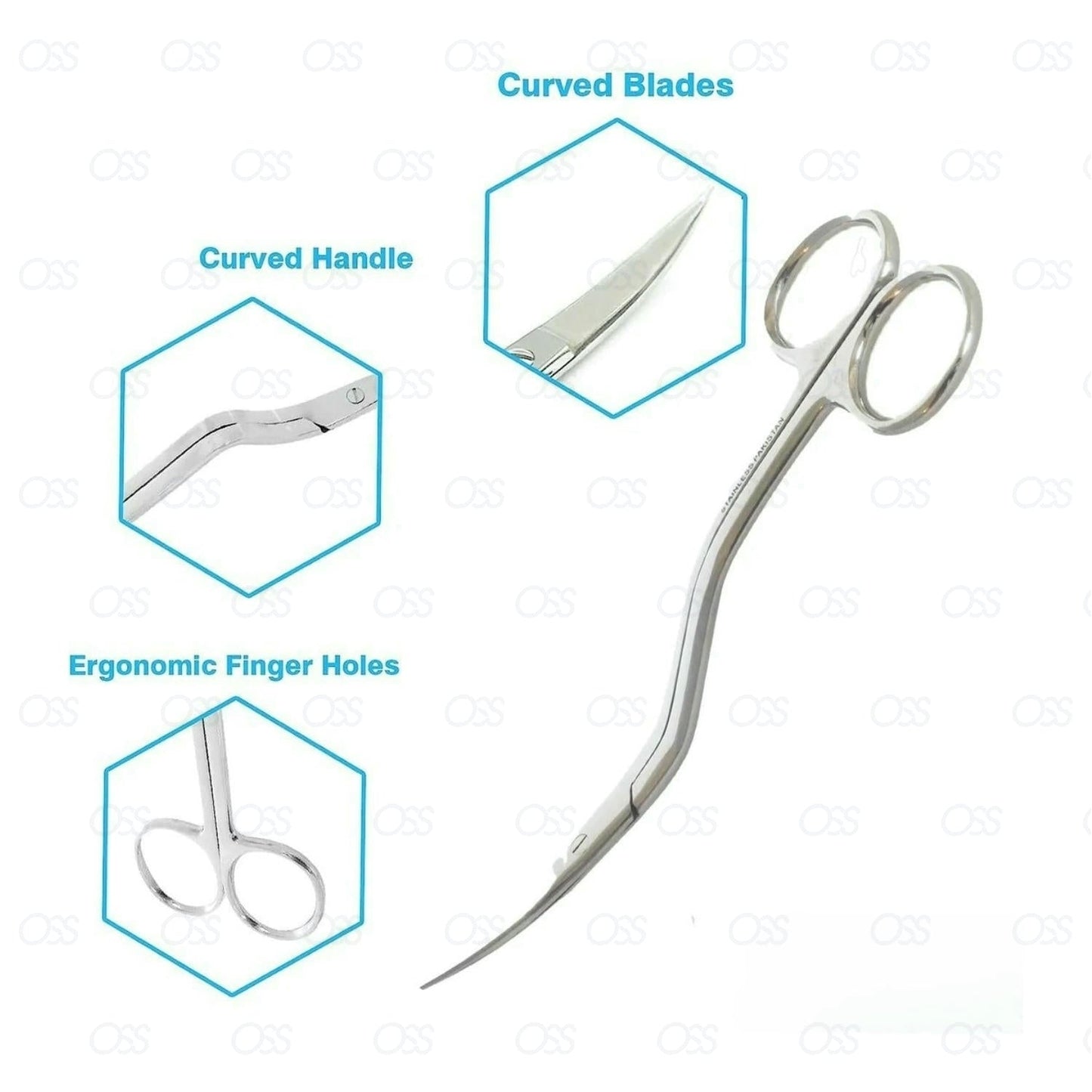 Embroidery Scissors Tailor Machine Dressmaking Stitching Large Bent Curved