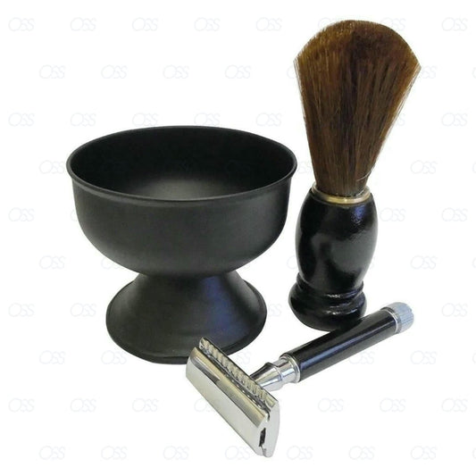 Engalnd Men's Manual Shaving Set Wet Shaving Beard Shaving Razor Shaving Brush Bowl in Black