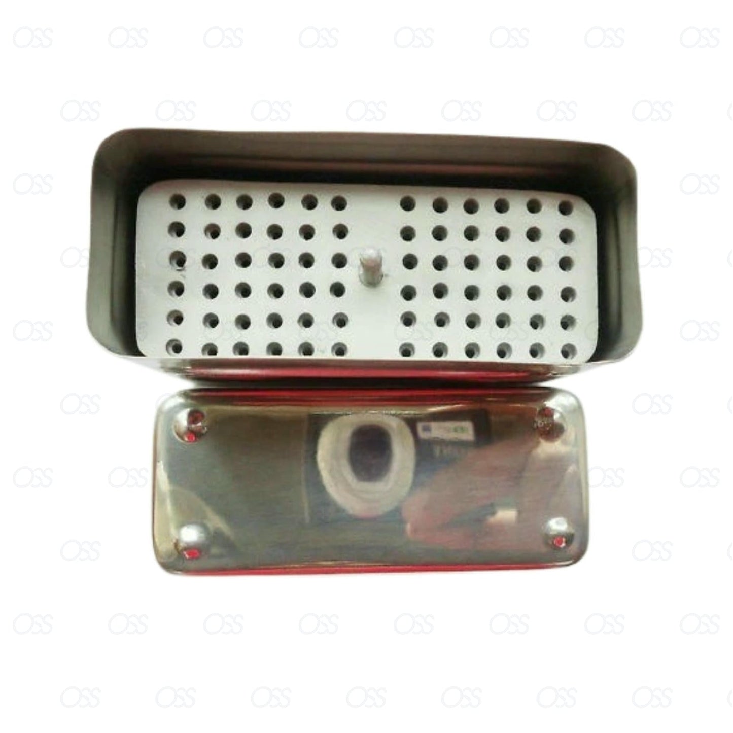 England Dental Endodontic Box Square Round 72/32 Hole Lab Tray Lid Stainless