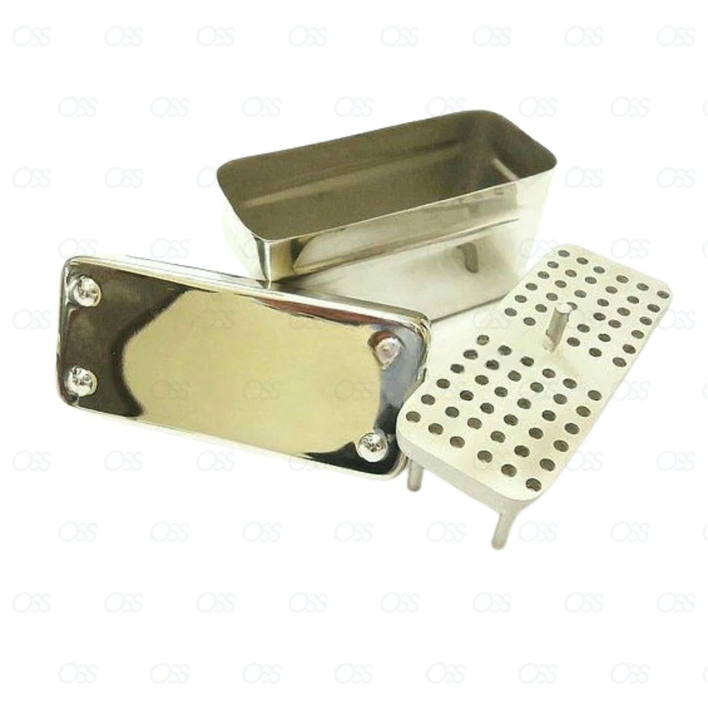 England Dental Endodontic Box Square Round 72/32 Hole Lab Tray Lid Stainless