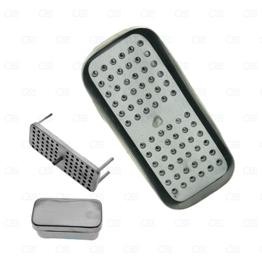 England Dental Endodontic Box Square Round 72/32 Hole Lab Tray Lid Stainless