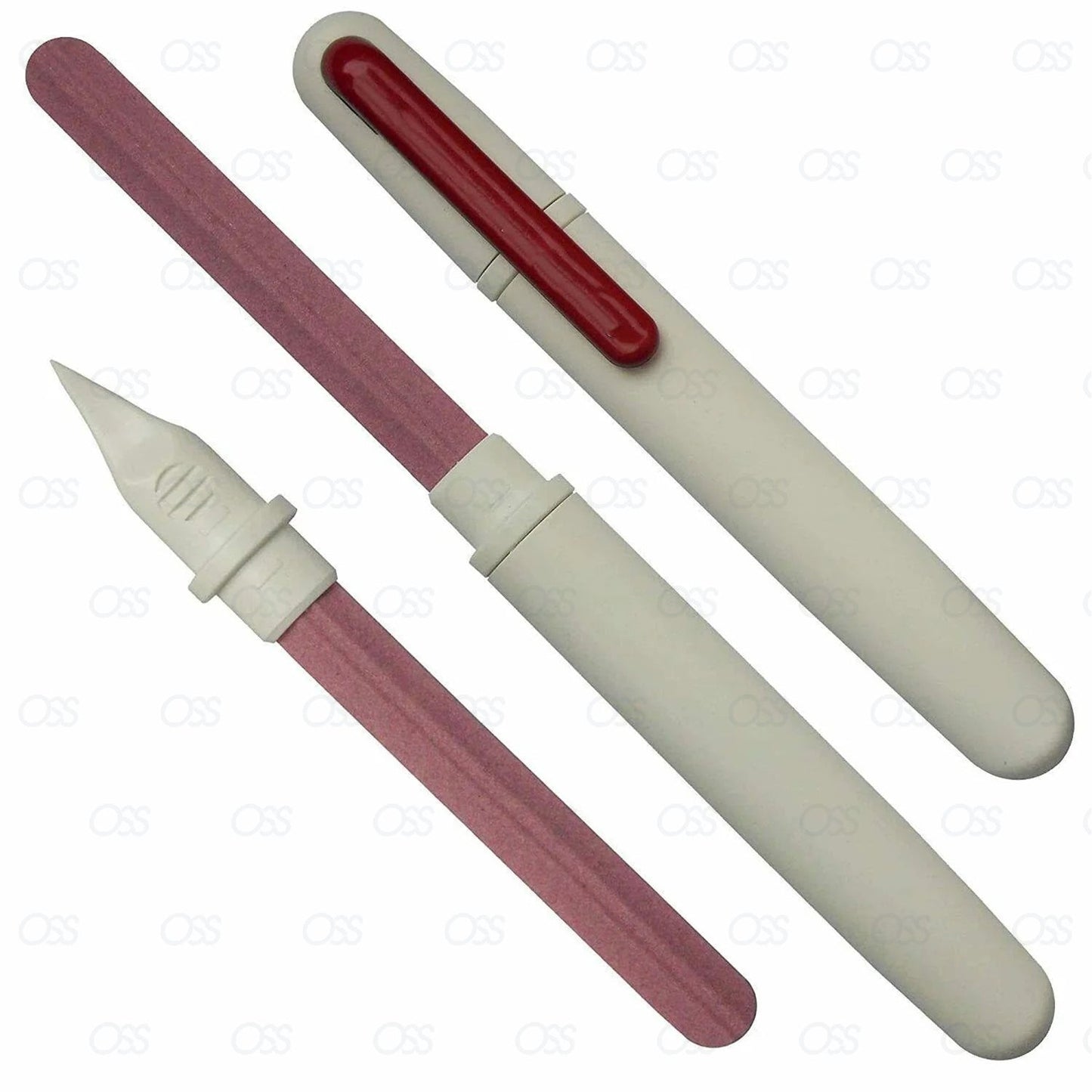 Erlinda Solingen Double Sided Nail Maid Neon Ceramic Nail File Foot File Grit Manicure Pedicure Germany - Pink