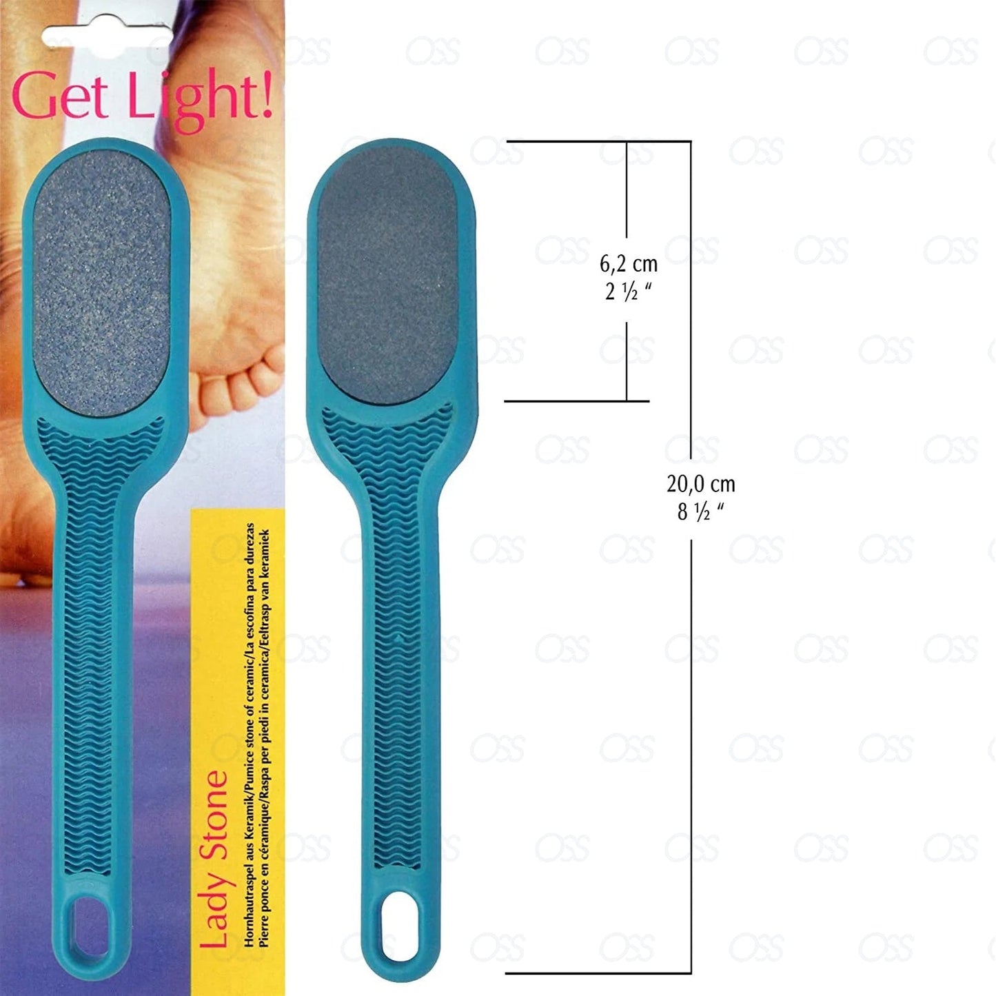 Erlinda Solingen LadyStone Ceramic Double Side FOOT RASP Dead Skin File Feet Scrubber Pedicure Germany - Green