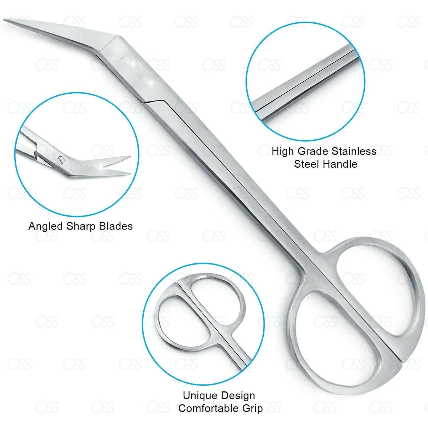 Extra Long Toe Nail Scissors Clippers Cutters Back Ache Pain Chiropody Podiatry