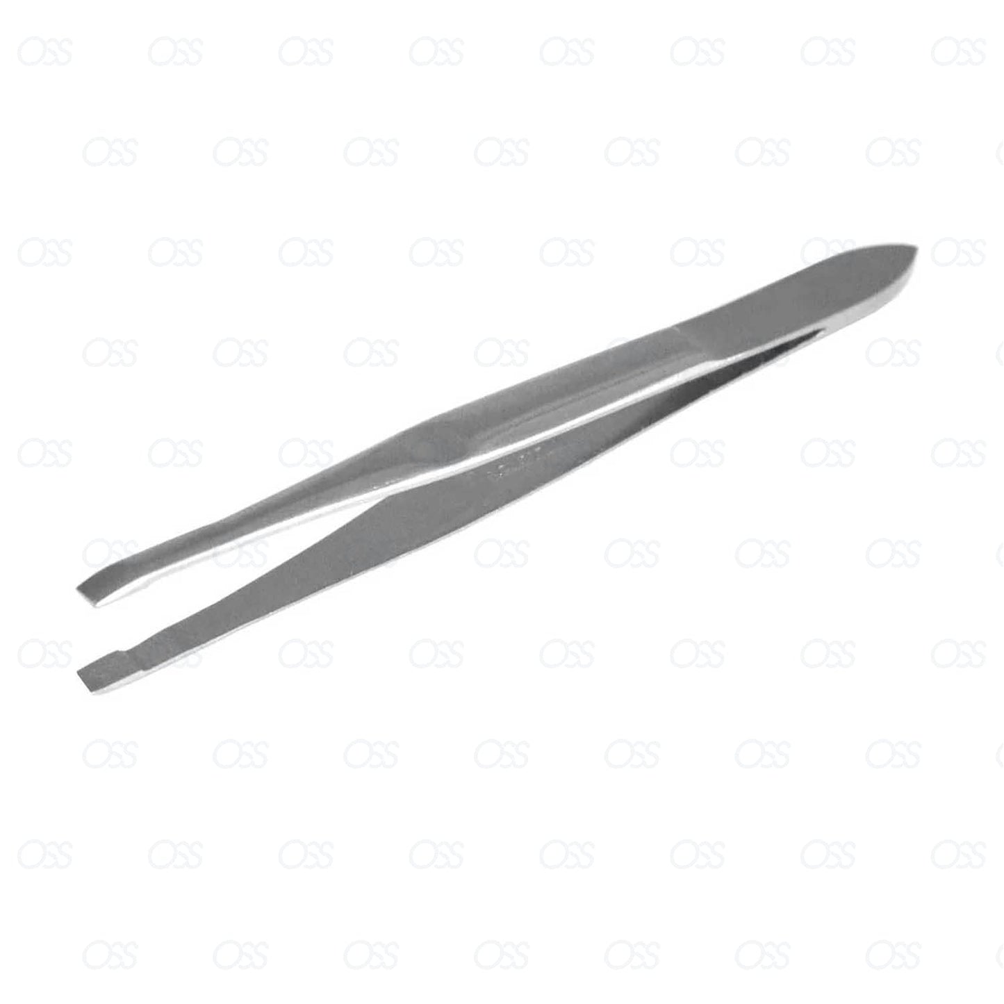 Professional stainless steel slant eyebrow tweezers for precise plucking