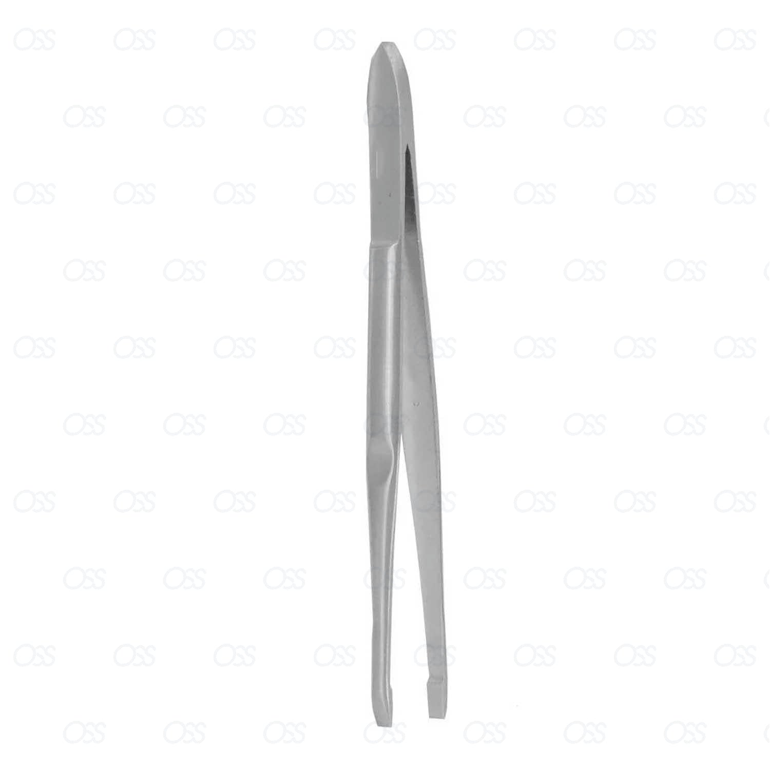 Silver tweezers on a white background
