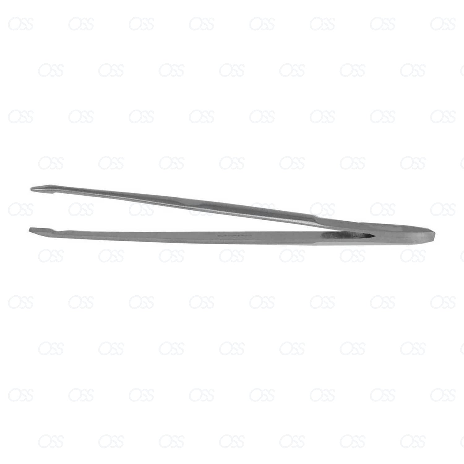 Side angle of Metallic tweezers on a white background