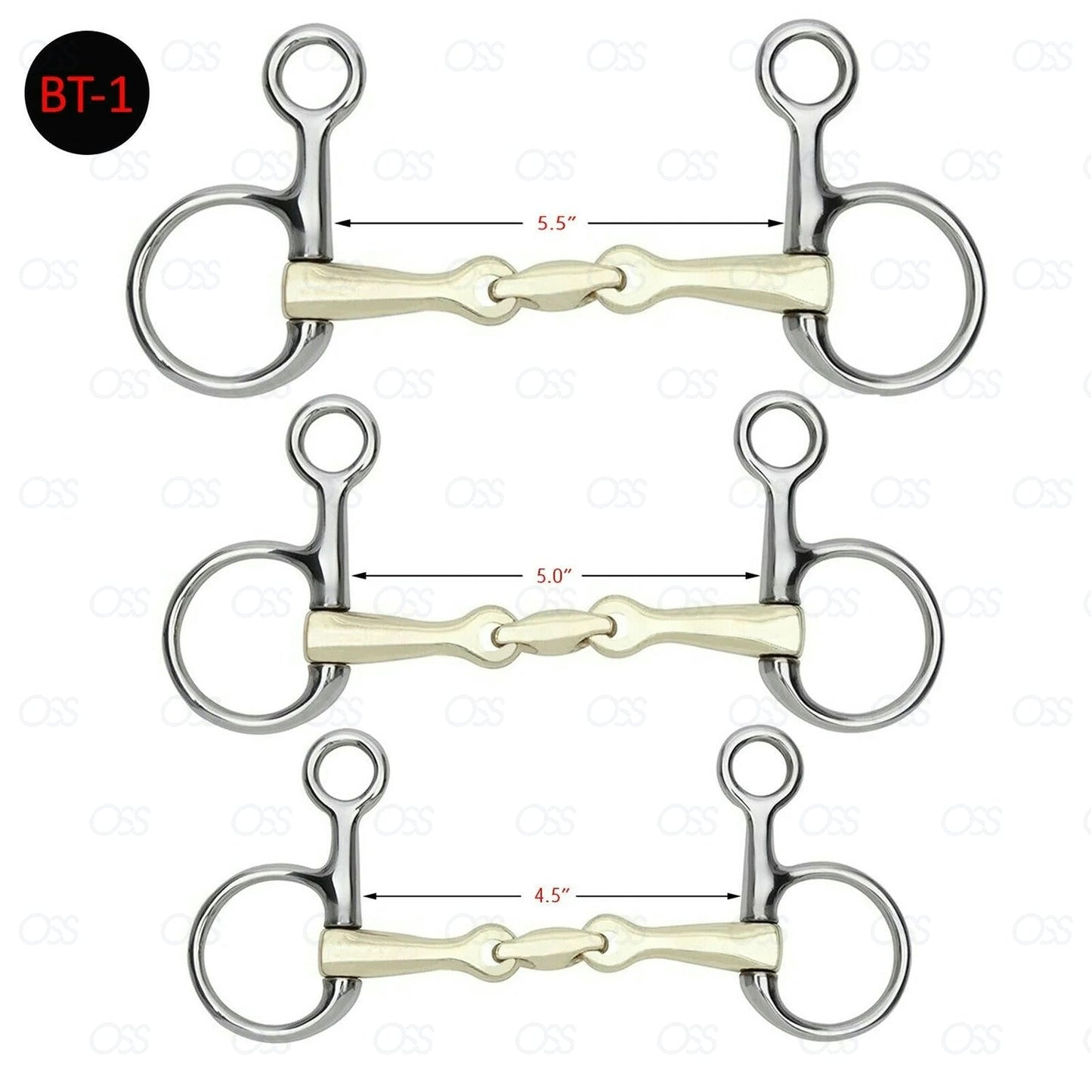 FILET BAUCHER SNAFFLE HANGING CHEEK WITH COPPER LOZENGE HORSE BITS