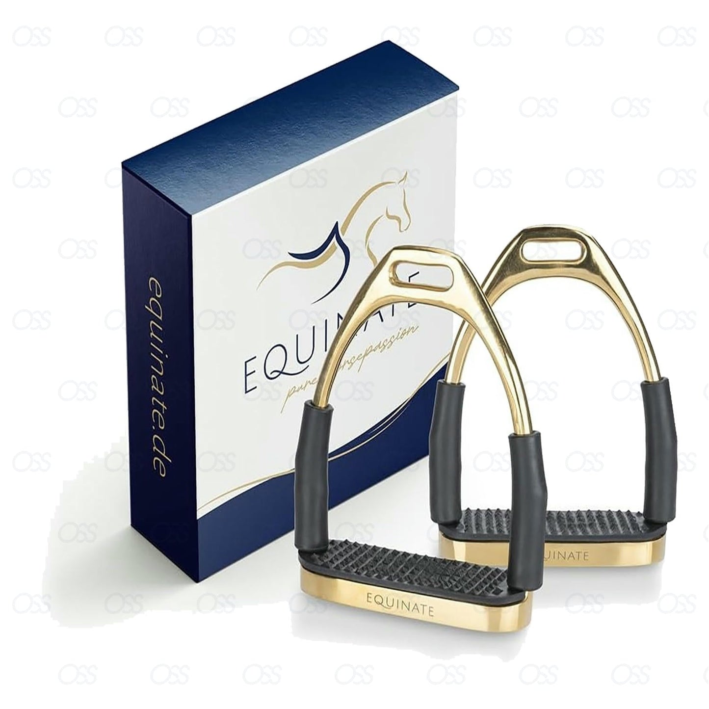 FLEXI SAFETY STIRRUPS HORSE RIDING BENDY IRONS GERMAN SILVER GOLDEN COLOR NEW