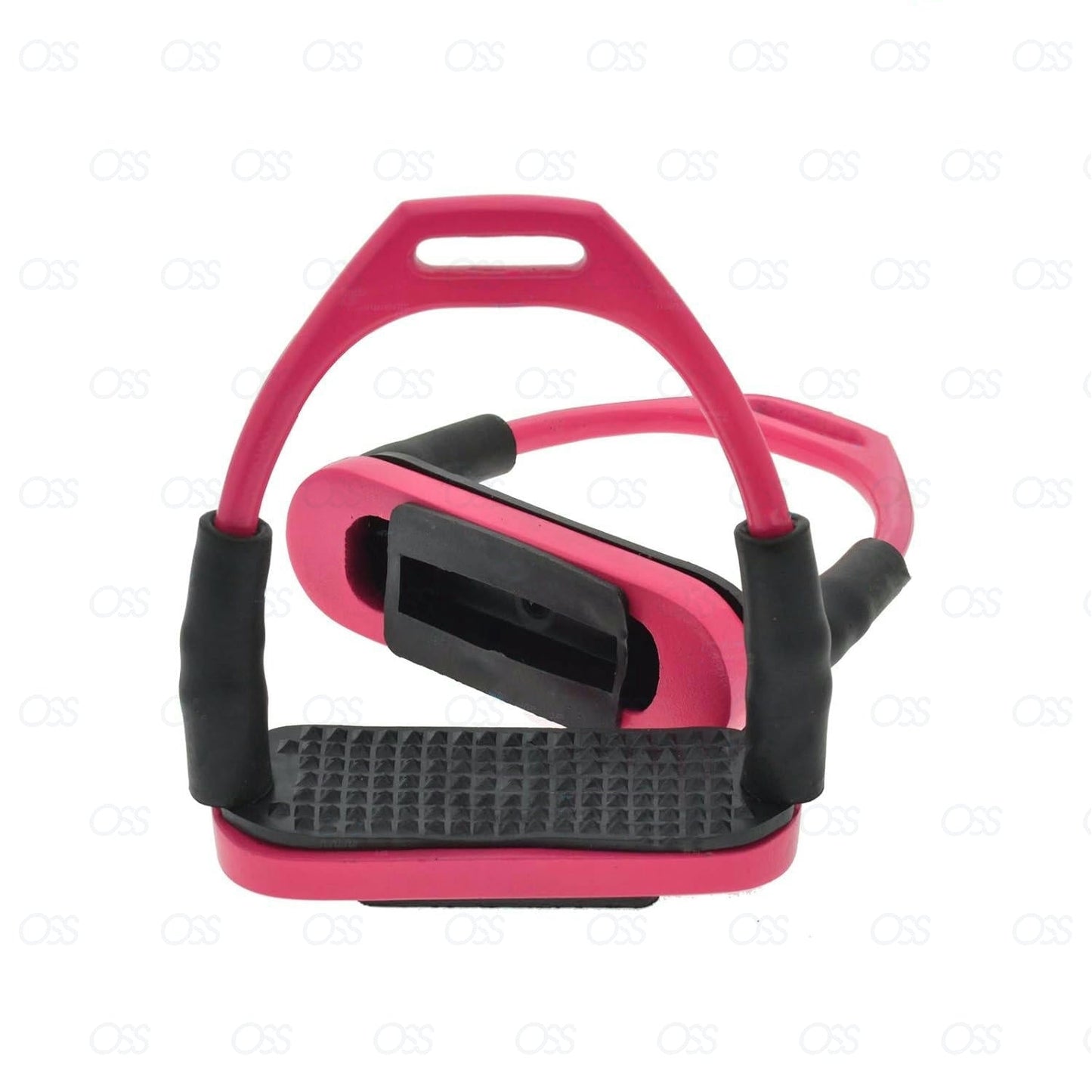 FLEXI SAFETY STIRRUPS HORSE RIDING BENDY IRONS S/STEEL PINK COLOR