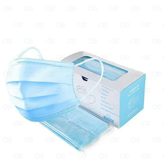 Face Mask Surgical Disposable Mouth Cover 3PLY Breathable Respiration Dust Mask - 50 pcs