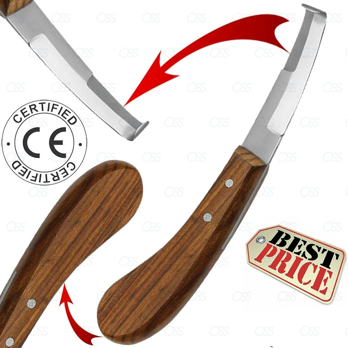 Farrier HOOF Knife Right Left Double Sided Narrow Knives Blades Enquine Tools CE