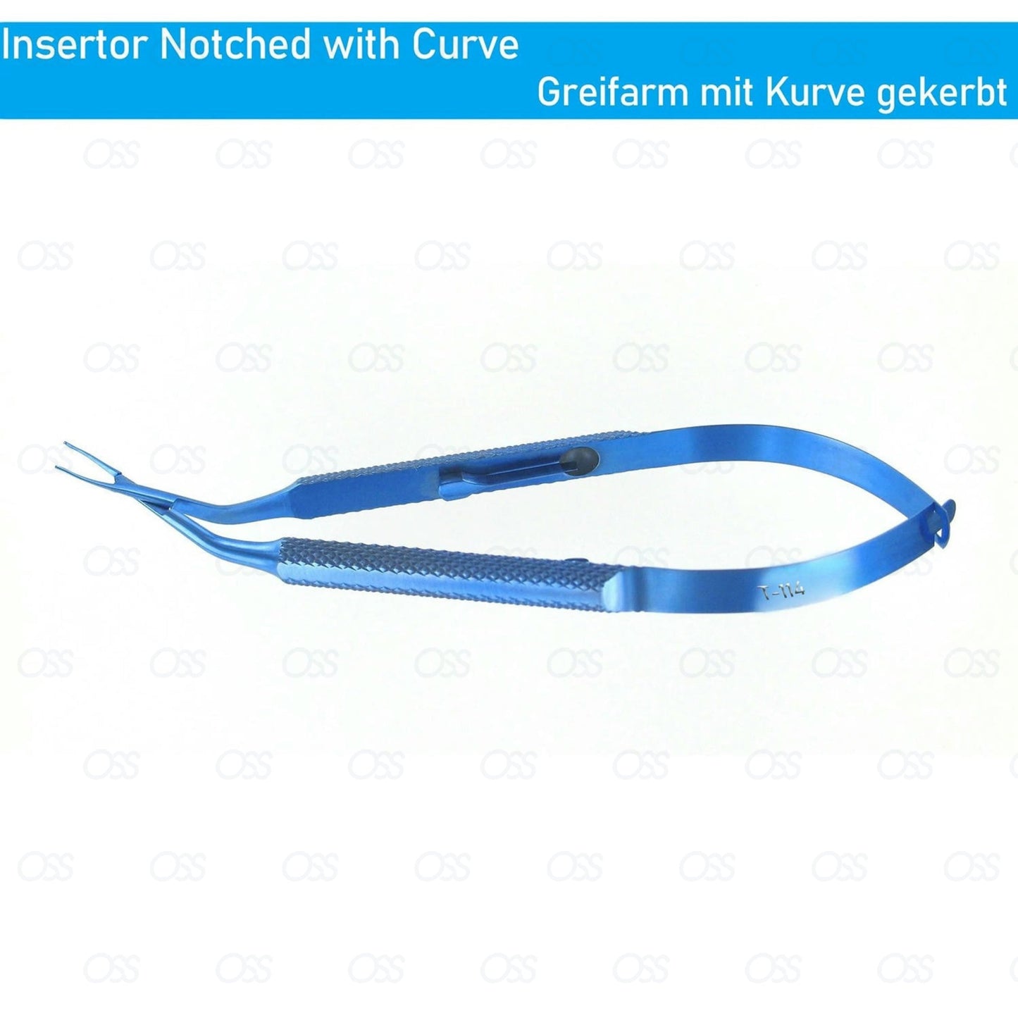 Fine II Foldable Lens Inserter Angled Forceps, Titanium