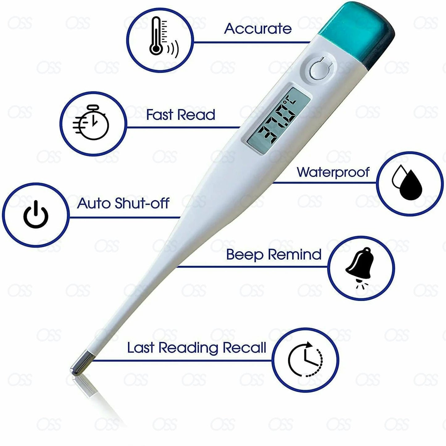 Fingertip Pulse Oximeter SpO2 Finger PR Monitor Digital Thermometer Fre Battries