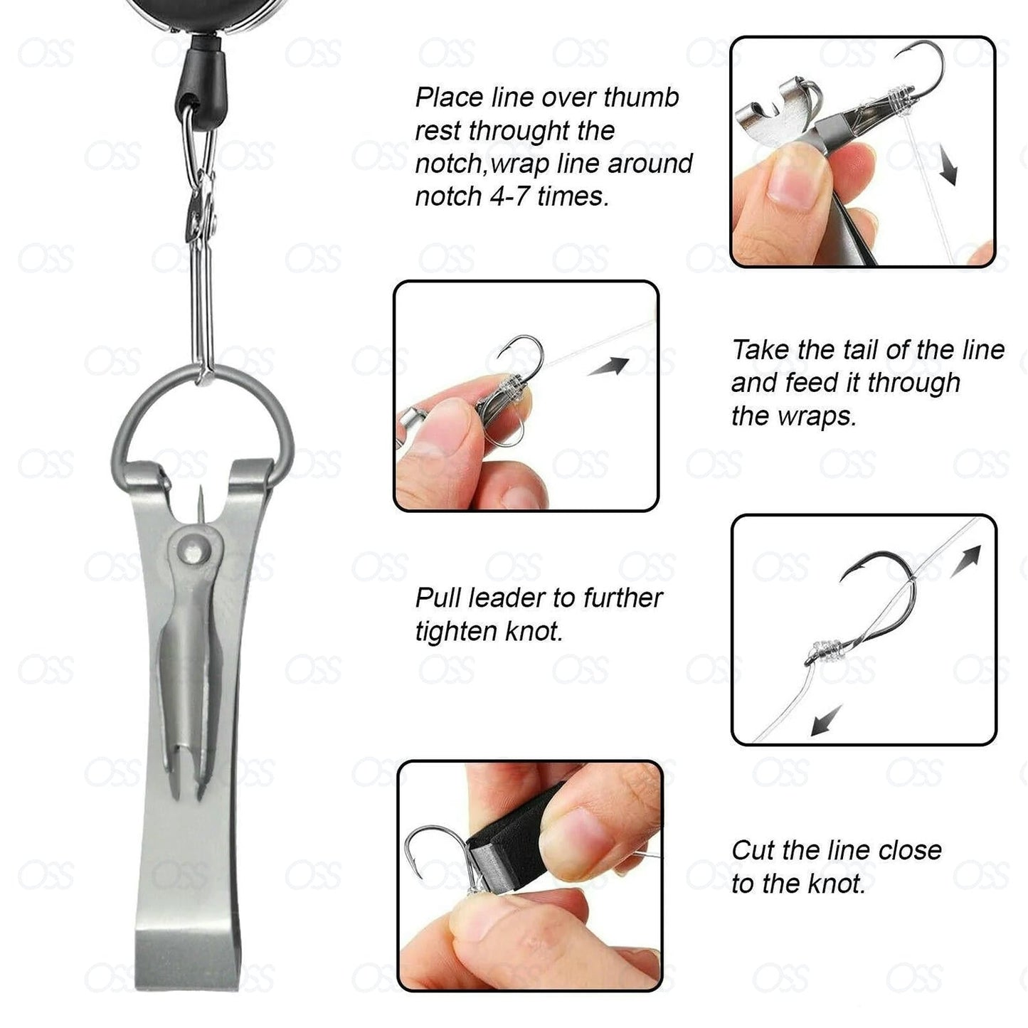 Fishing Quick Knot Tool Fast Tie Nail Knotter Line Cutter Clipper Nipper Hook UK