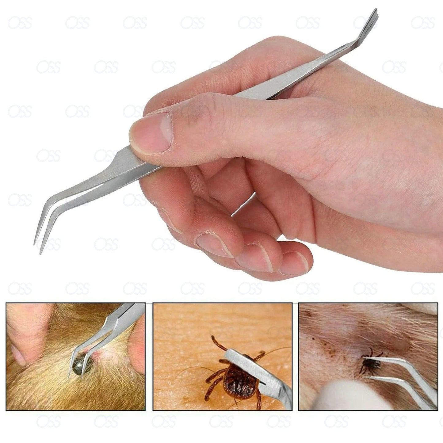 Flea Remover Fork Pet Dog Cat Tick Removal Grooming Tool Tweezers Double Sided