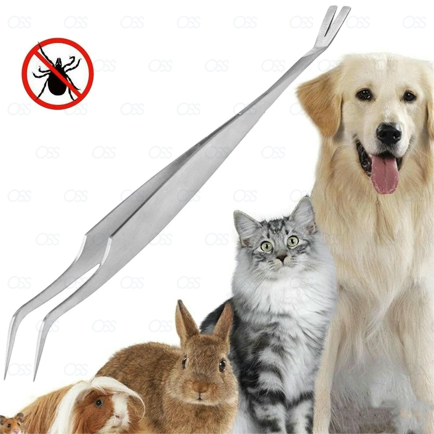Flea Remover Fork Pet Dog Cat Tick Removal Grooming Tool Tweezers Double Sided