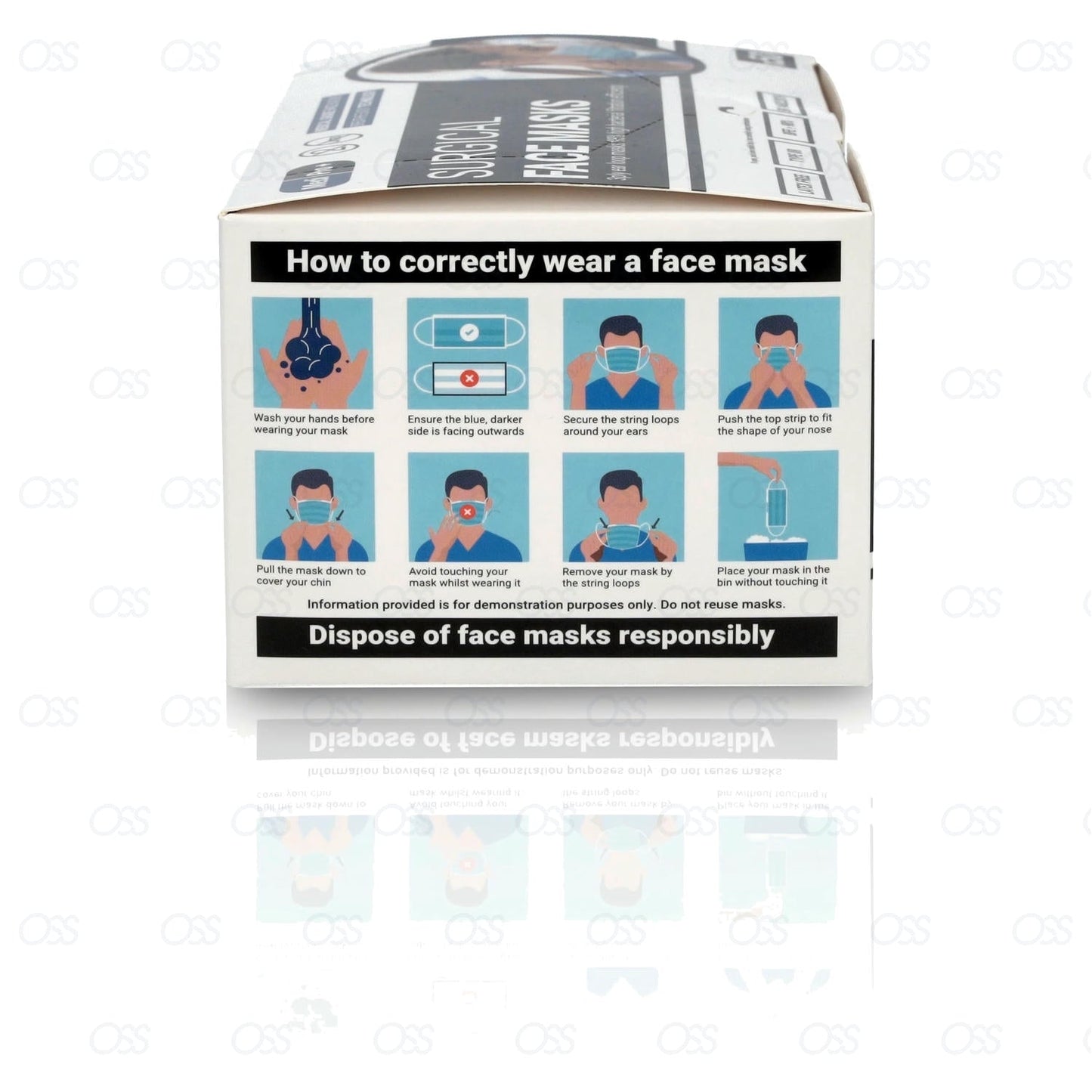 Fluid Resistant Surgical Face Masks - Type IIR Certified- Box of 50