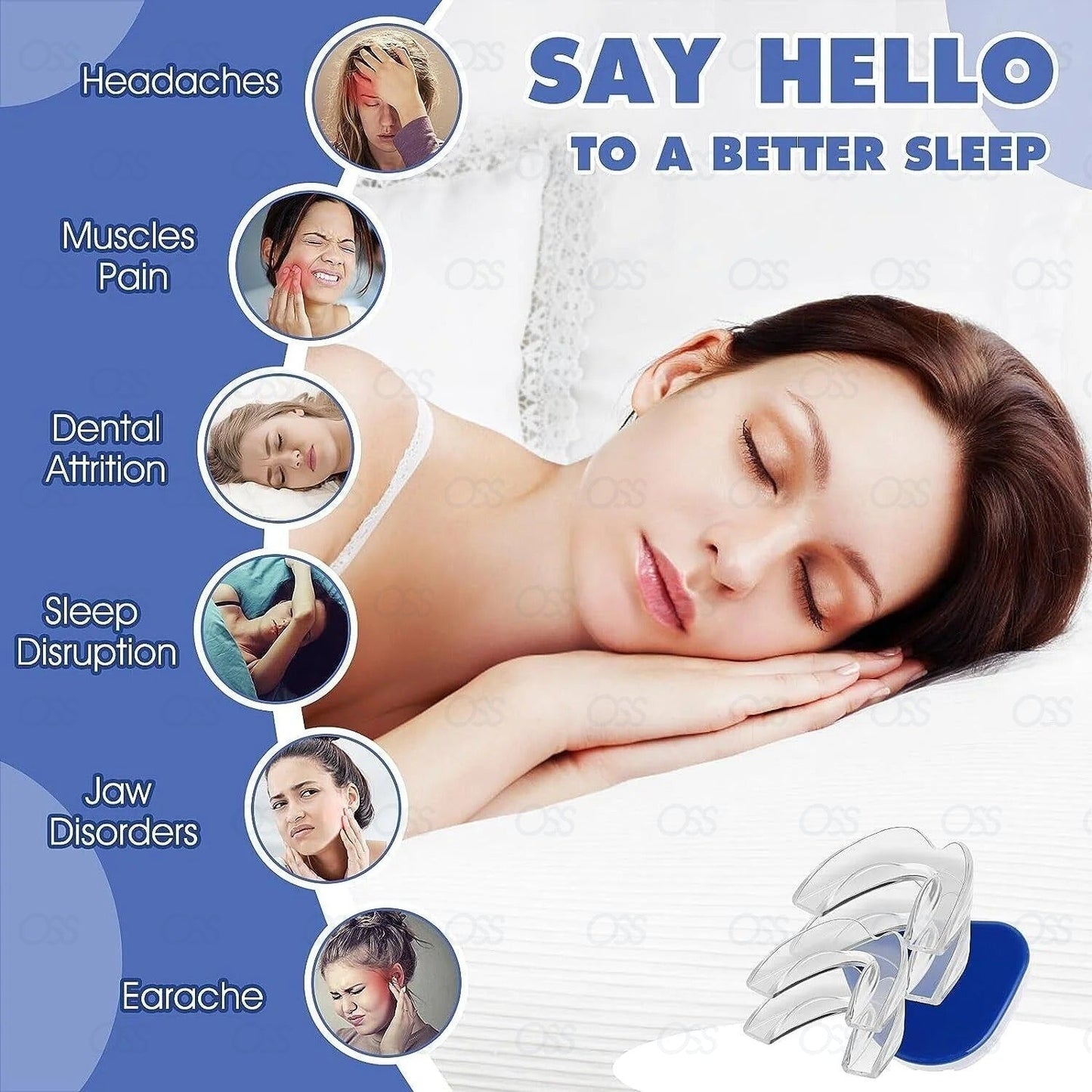 Gum Shield Dental Clear Gel Mouth Guard Night Teeth Grinding 2 Pack