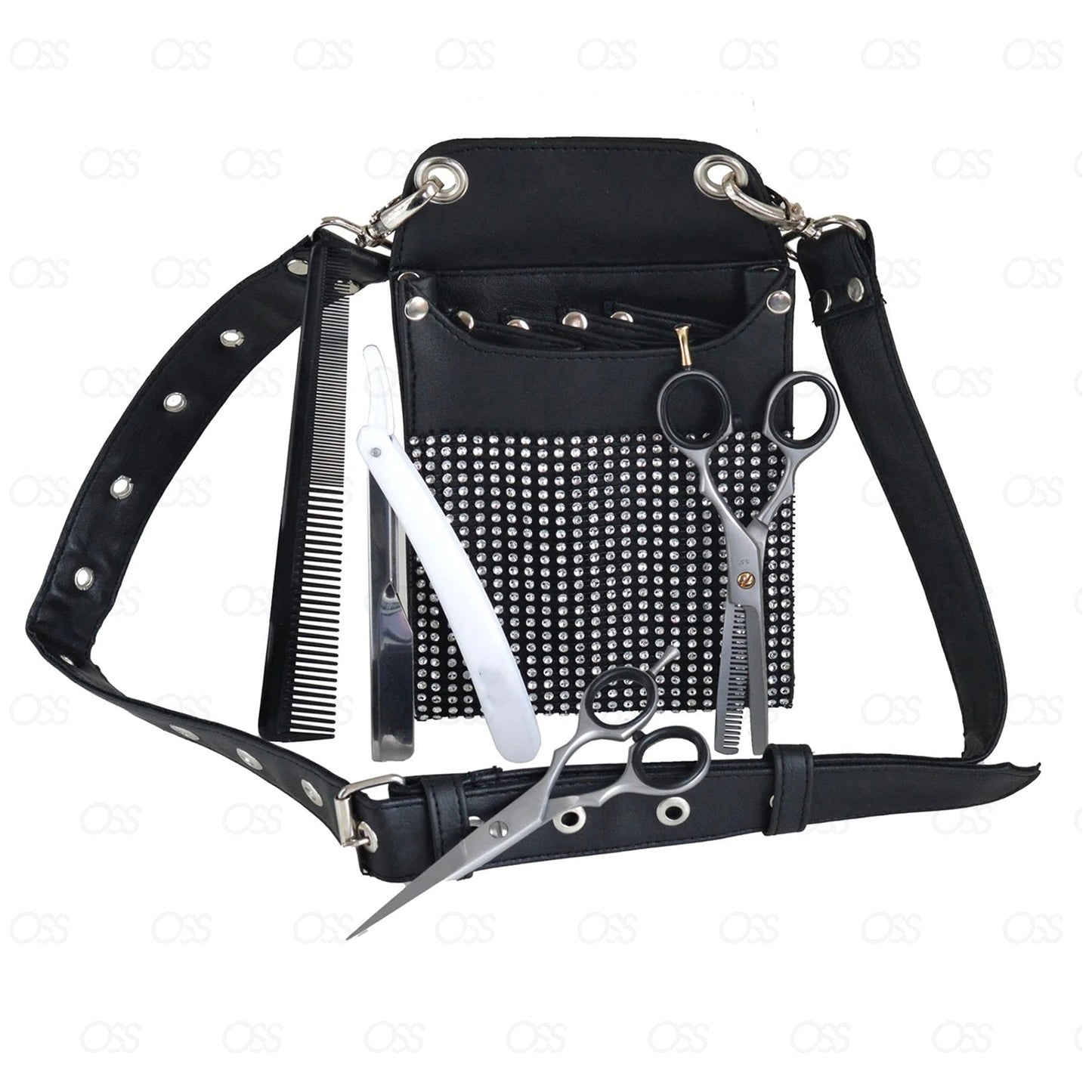 Hairdressing Scissors Barber Scissors Hair Scissors Salon Spa Cutting Thinning Shears 5.5" Holster Pouch Set