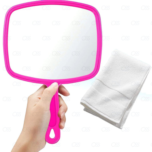 Hand Held Mirror Professional Salon Style Handheld Vanity Mirror Makeup Tool New - Pink