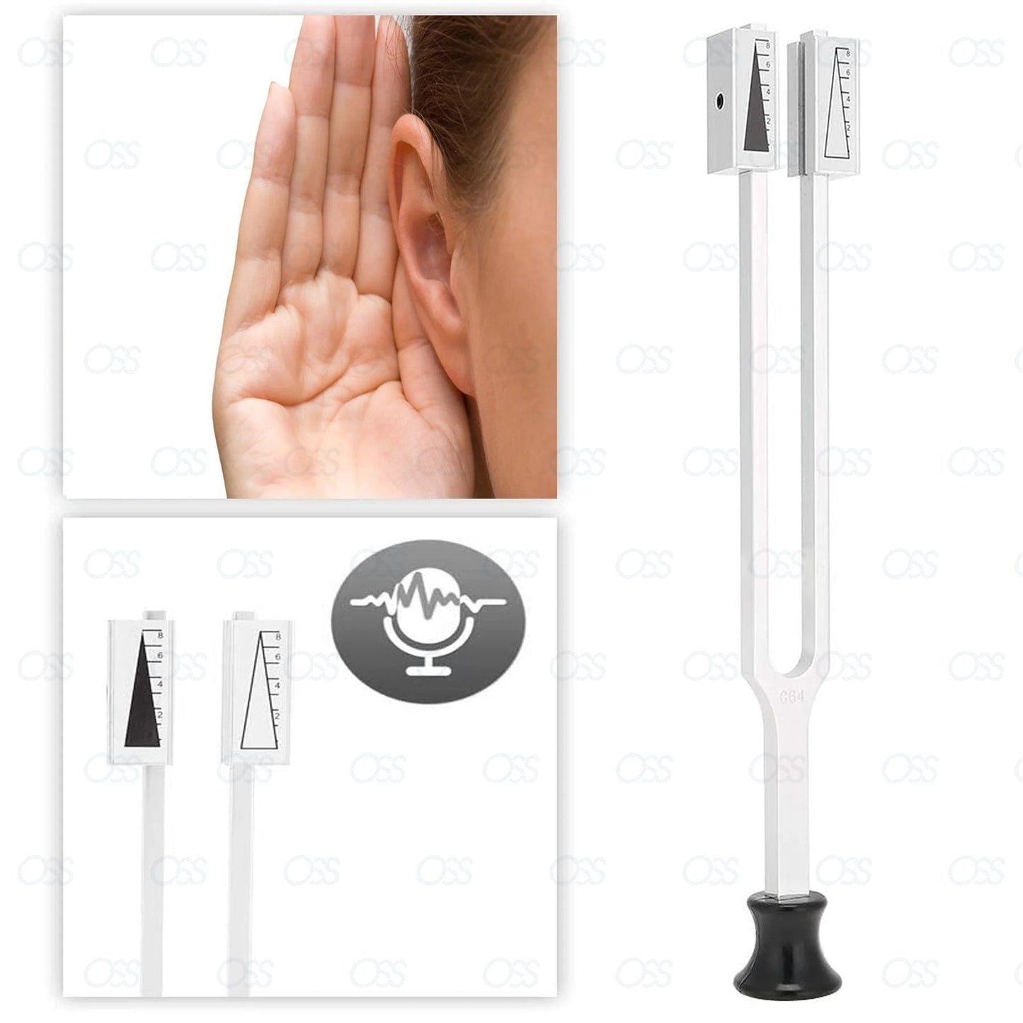 Hartmann Rydel Seifer Tuning Fork Clamp 24cm C 64 Frequency C 128 - Ce Mark