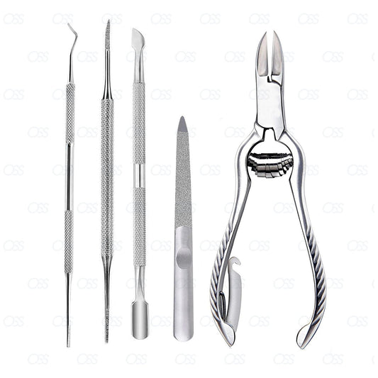 Ingrown Toenail, Ingrowing Toenail File, Professional Nail Care, Set 5PCS, Stainless Steel, Manicure Pedicure Set, Nail Nipper Nail Slider Nail File and Ingrown Toe Tool