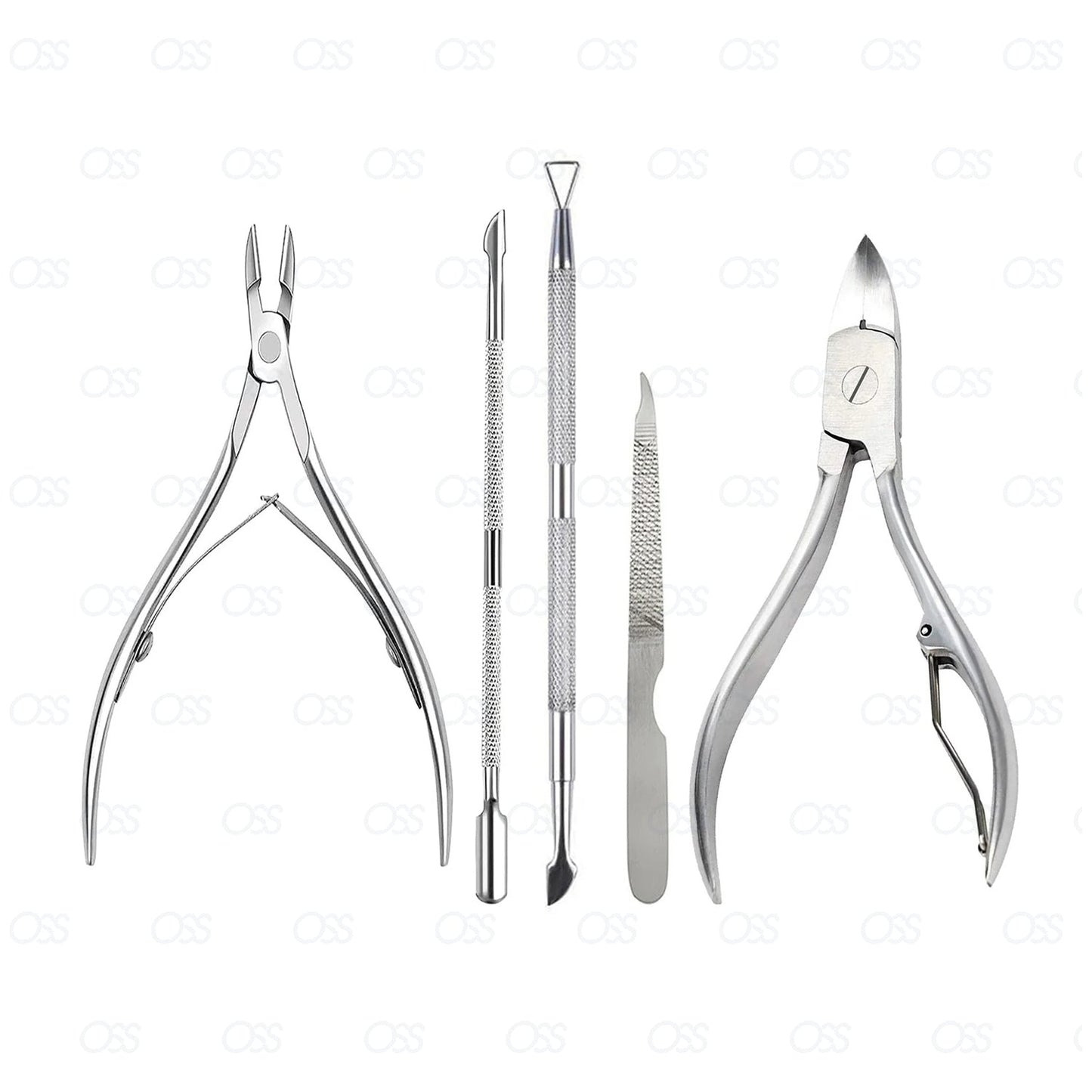 Manicure Pedicure Set Nail Clipper, 5 Piece Stainless Steel Tools for Nail Grooming Cutter Kit Gift for Men/Women Includes Cuticle Remover