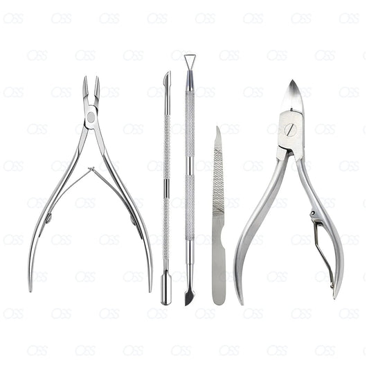 Manicure Pedicure Set Nail Clipper, 5 Piece Stainless Steel Tools for Nail Grooming Cutter Kit Gift for Men/Women Includes Cuticle Remover