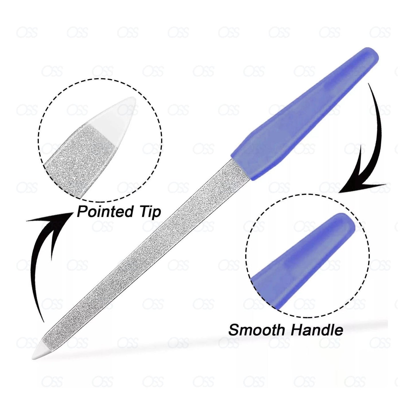 Nail File Diamond Deb Dusted Coarse Pusher Nail Files Manicure Pedicure Tool Set