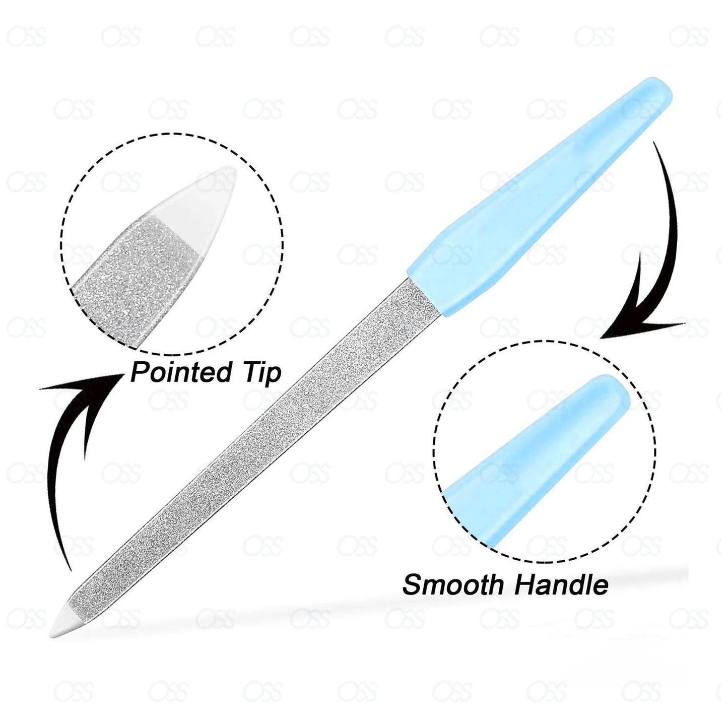 Nail File Diamond Deb Dusted Coarse Pusher Nail Files Manicure Pedicure Tool Set