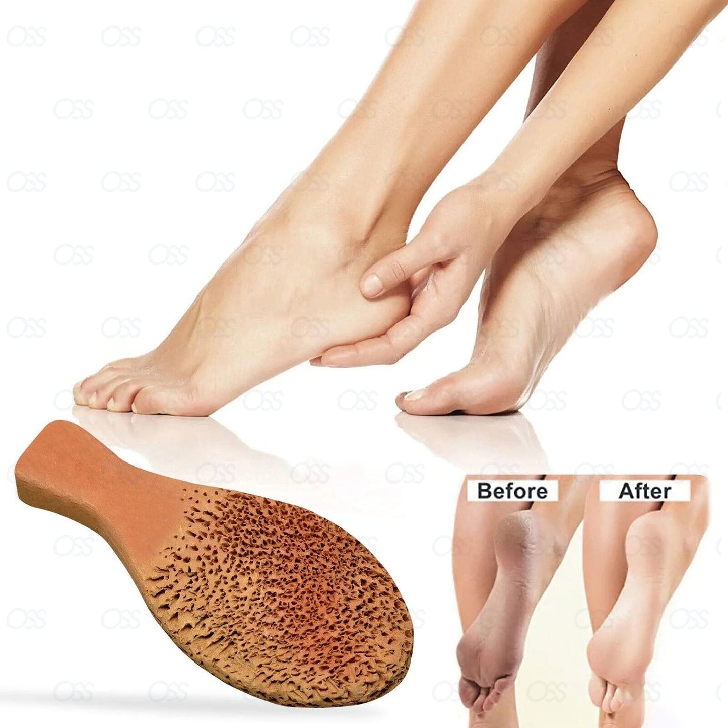 Natural Clay Terracotta Foot Scrubber Rasp Dead Skin Callus Remover Stone Care