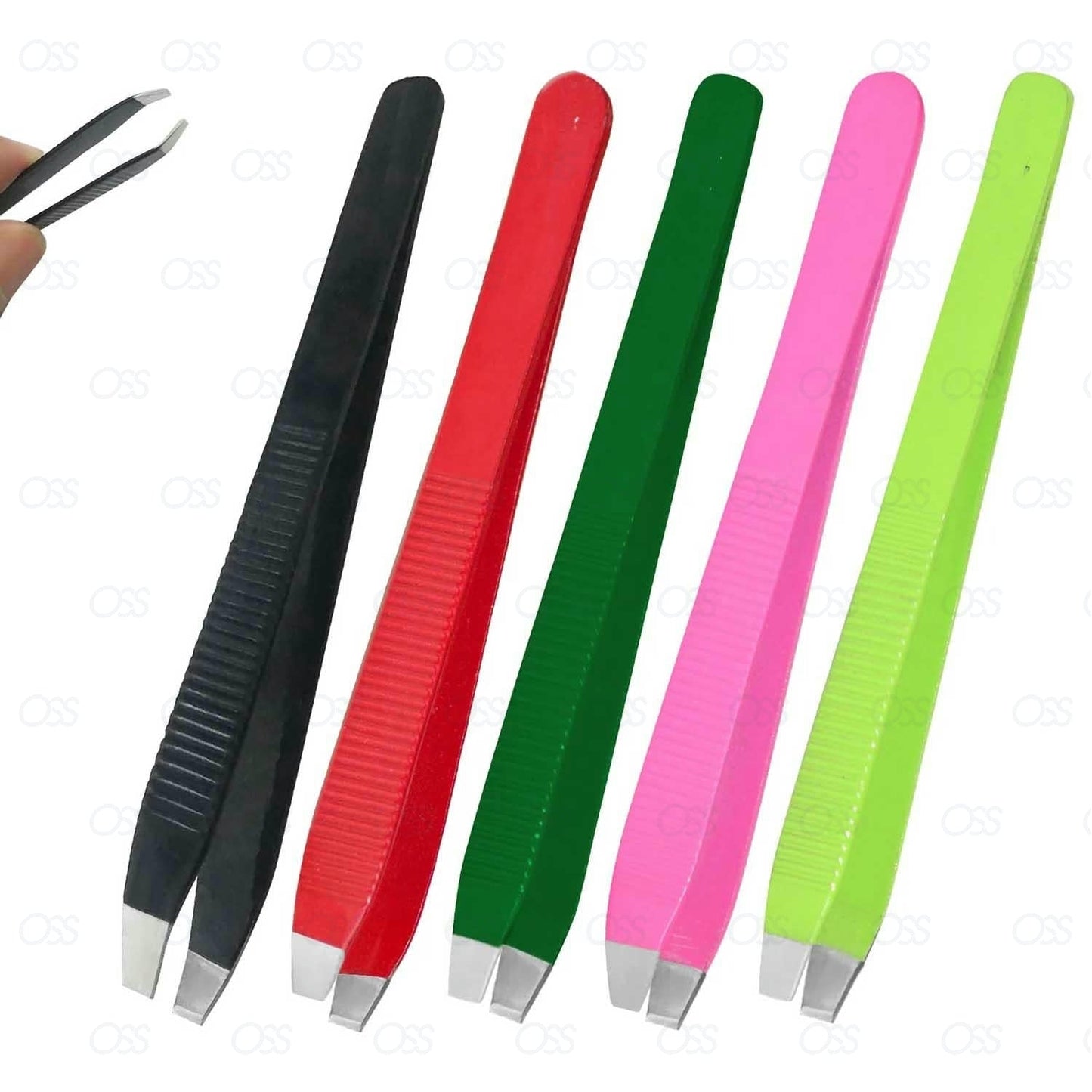 PROFESSIONAL SLANTED GRIPPY EYEBROW TWEEZERS HAIR BEAUTY TWEEZER GRIPPED