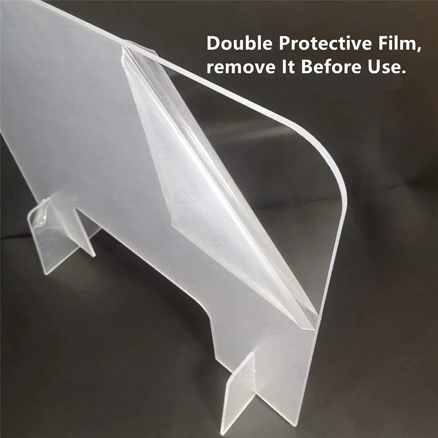Perspex Screen Sneeze Guard Counter Plexiglass Protection Protective Shield, Screen: 6mm, Support Legs, Size: 80 x 60 cm (WxH)