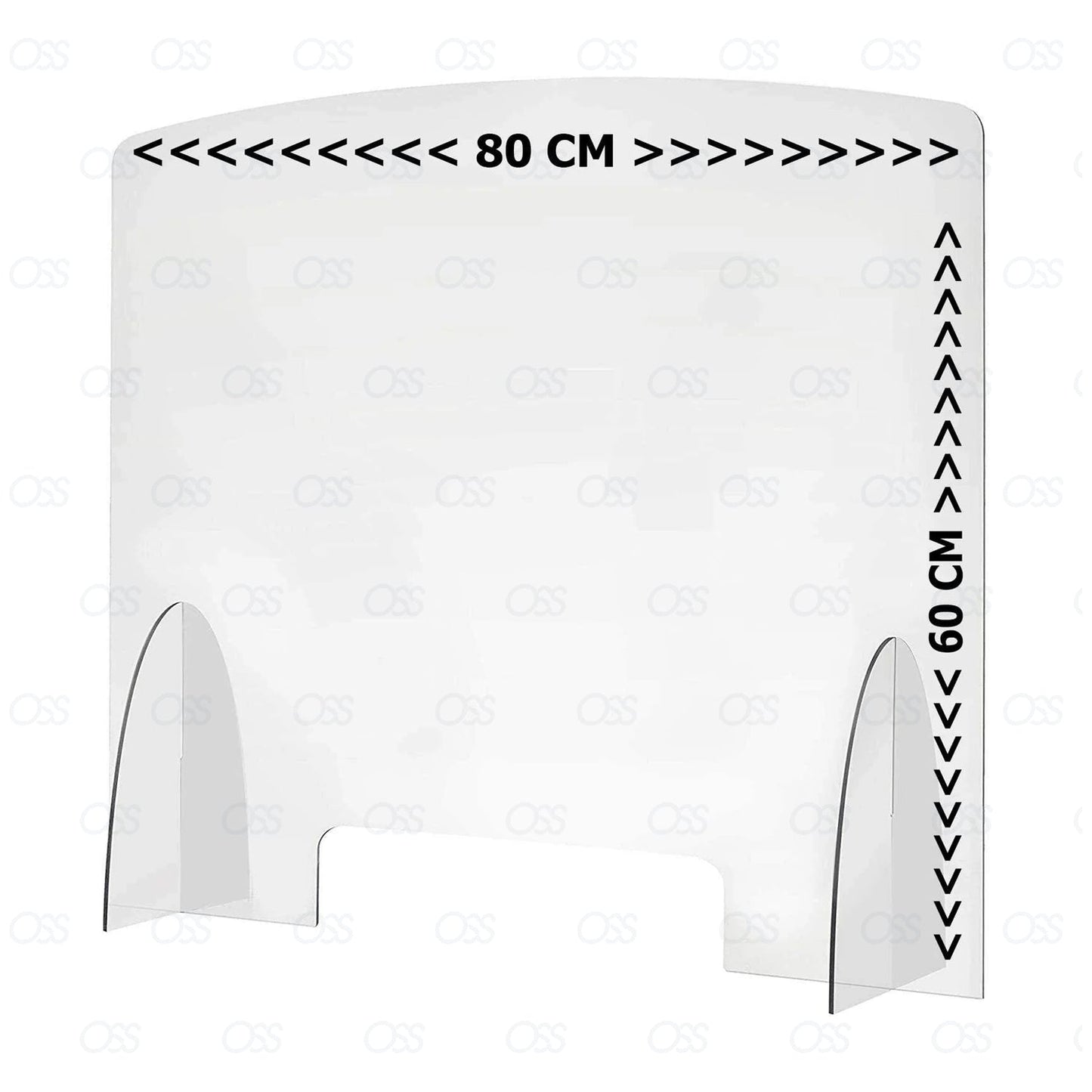 Perspex Screen Sneeze Guard Counter Plexiglass Protection Protective Shield, Screen: 6mm, Support Legs, Size: 80 x 60 cm (WxH)
