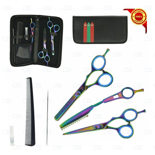 Professional 5.5" Hairdressing Scissors SET Barber Razor Shears KIT+ Hair Shaper