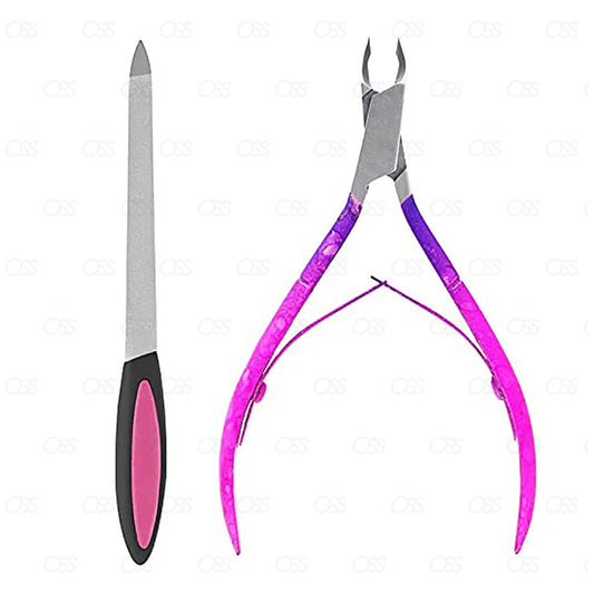 Professional Cuticle Nippers and Nail File Stainless Steel Cuticle Cutters and Remover -Best Nipper Scissors, Nail Care Tool for Manicure and Pedicure