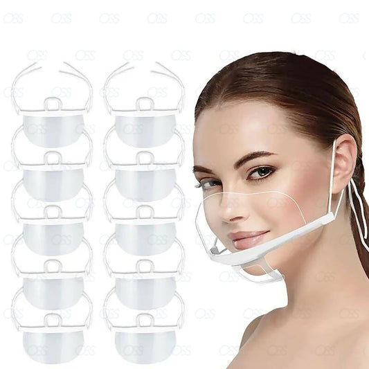 Reusable Clear Mask Plastic Half Face Cover  Anti-saliva Protective Face Shield