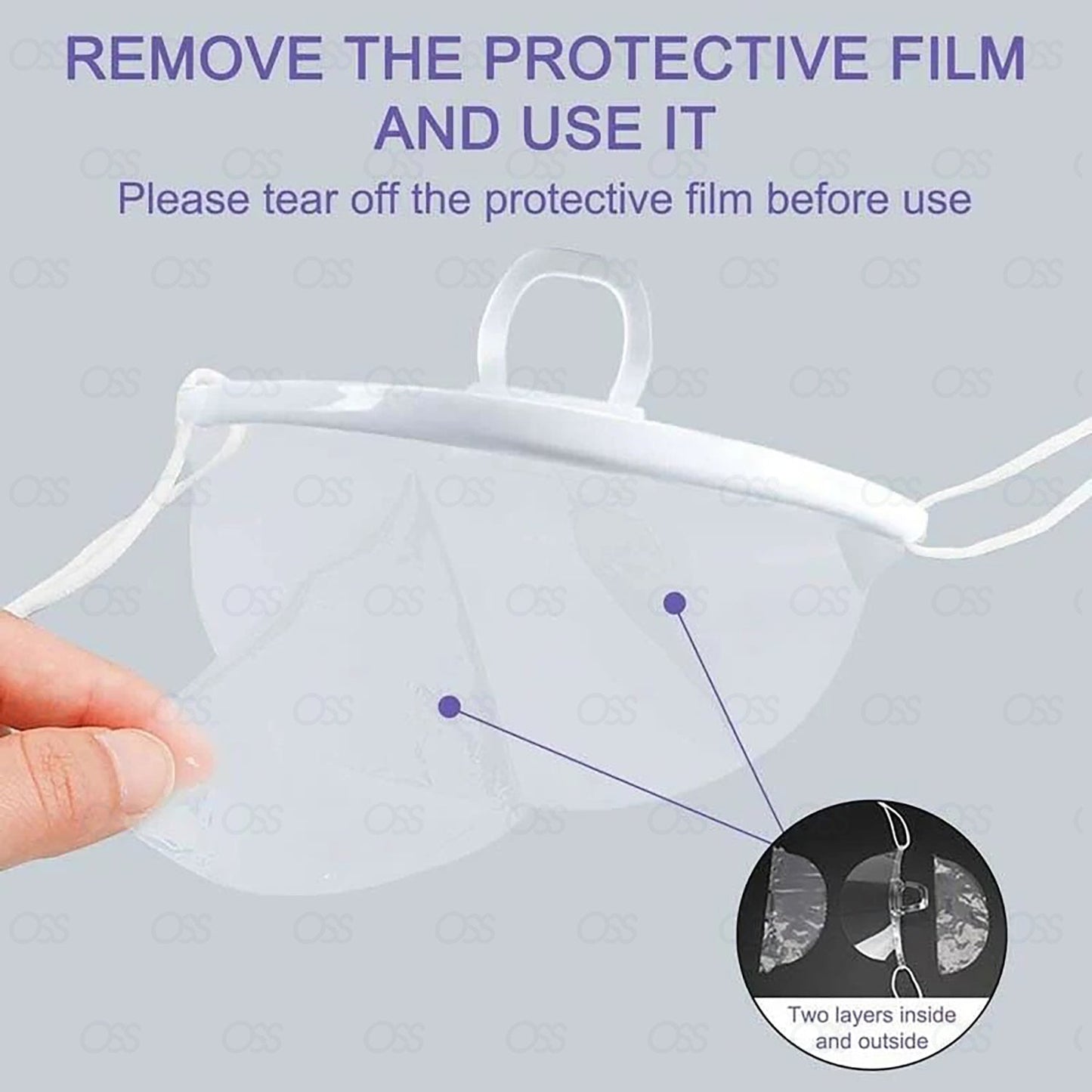 Reusable Clear Mask Plastic Half Face Cover  Anti-saliva Protective Face Shield