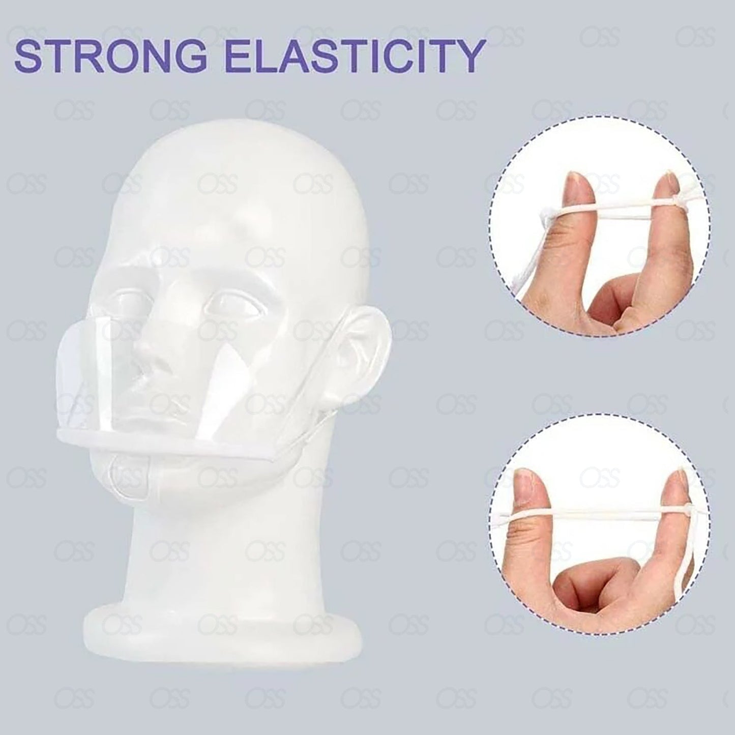 Reusable Clear Mask Plastic Half Face Cover  Anti-saliva Protective Face Shield