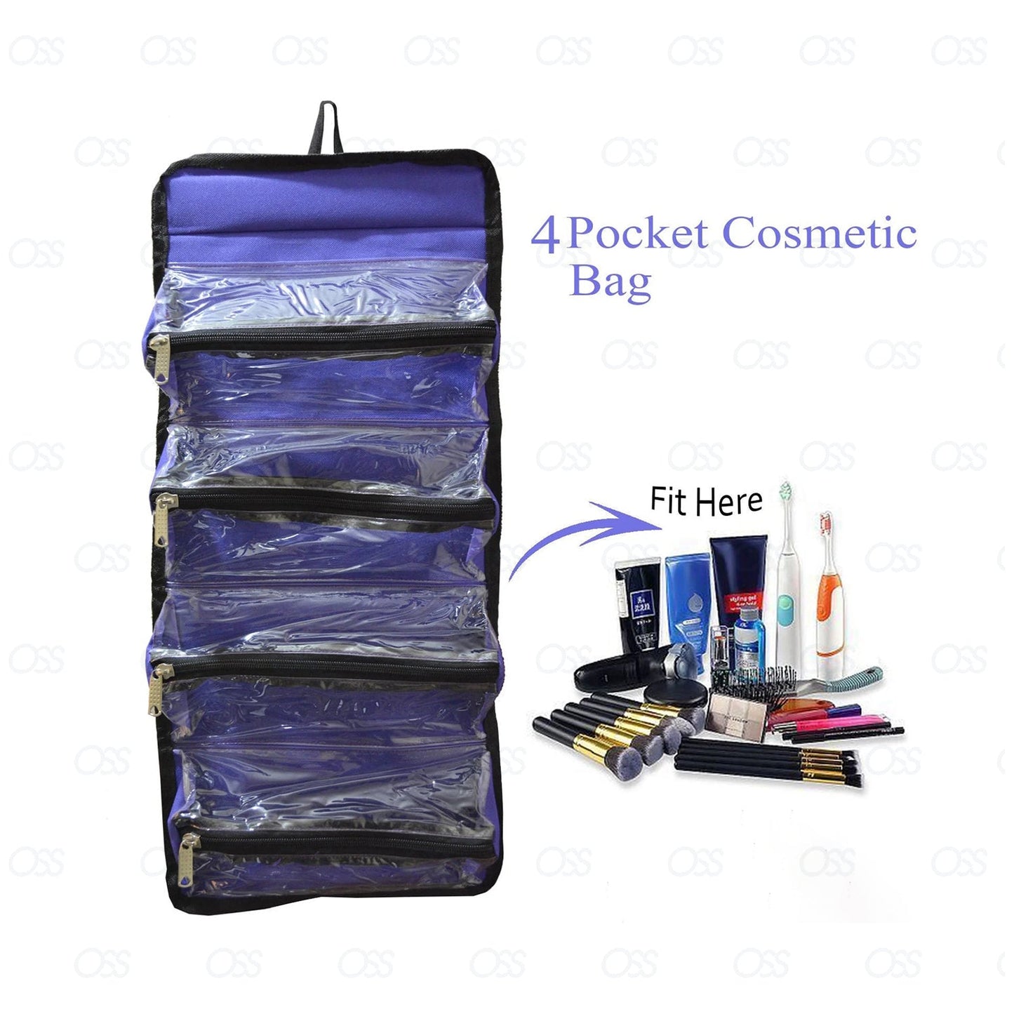 Roll-up Cosmetic Makeup Case Organizer Pouch Hanging Toiletry Jewellery Wash Bag