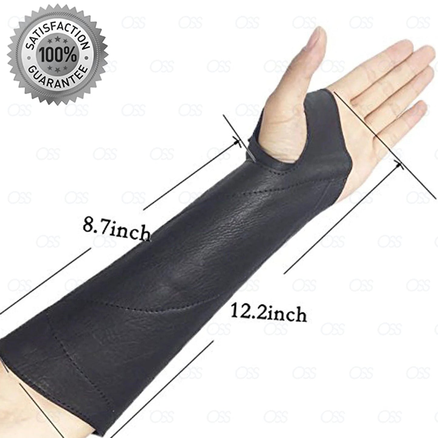 SHOOTING ARM GUARD MADE WITH BLACK COW LEATHER ARCHERY PRODUCTS AG8400 L-HAND.