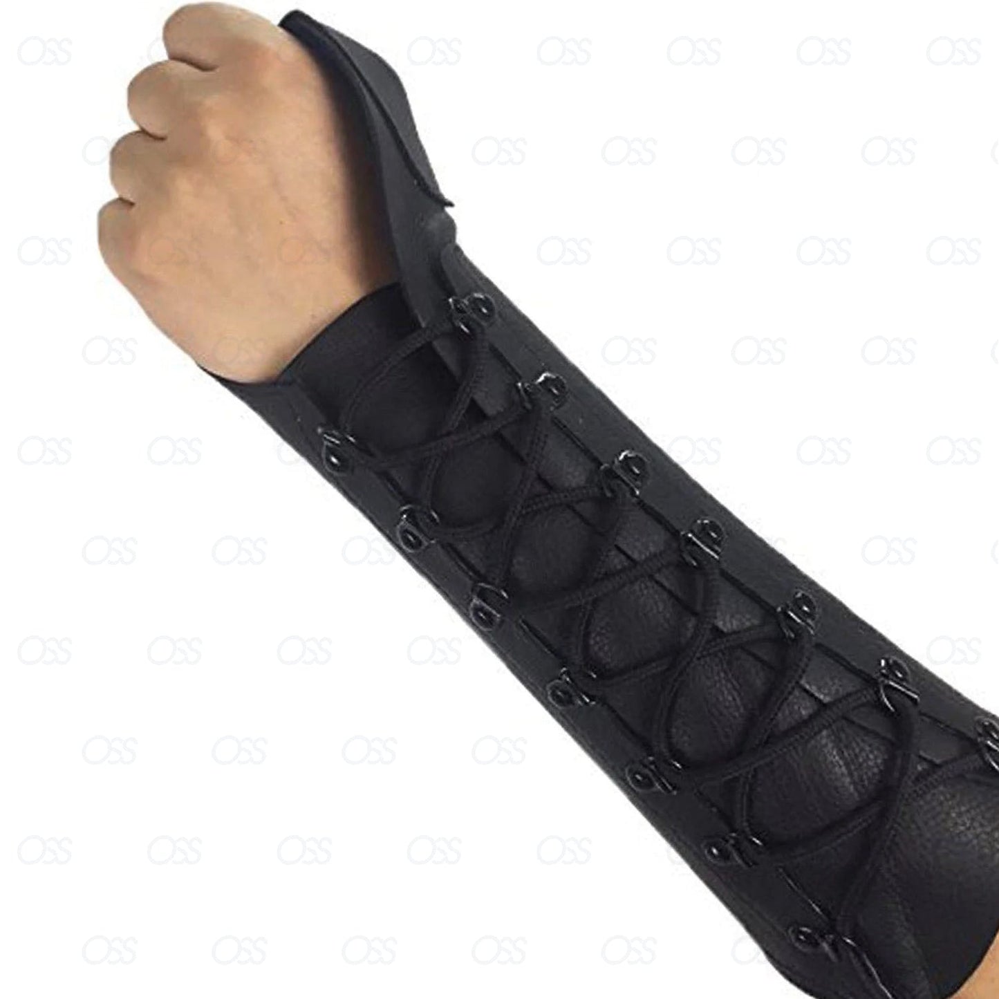 SHOOTING ARM GUARD MADE WITH BLACK COW LEATHER ARCHERY PRODUCTS AG8400 L-HAND.