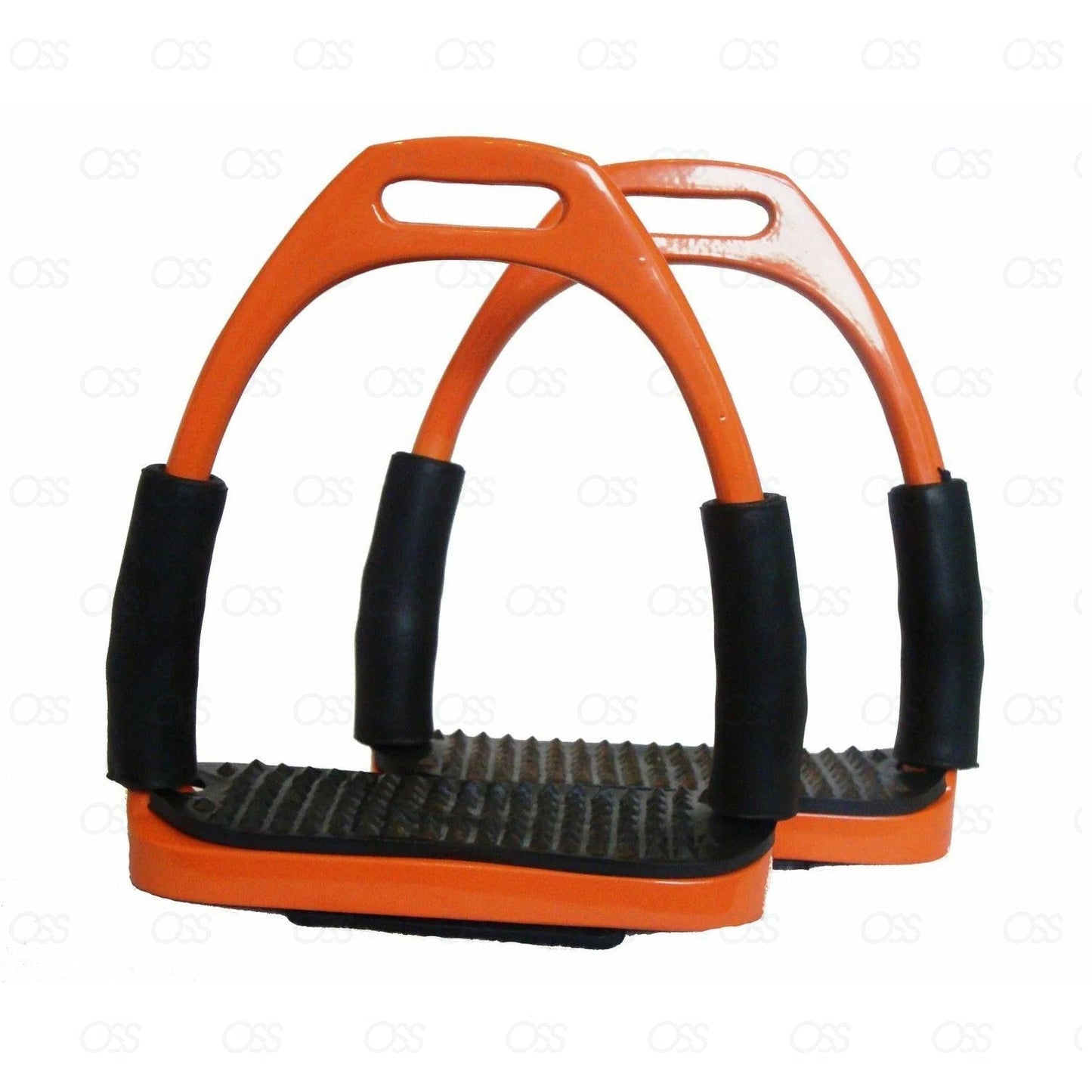 Safety Stirrups Horse Riding Bendy Irons Equestrian Saddles Tack Orange