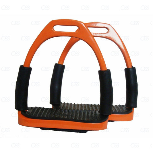 Safety Stirrups Horse Riding Bendy Irons Equestrian Saddles Tack Orange