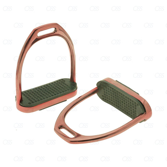 Safety Stirrups Horse Riding Bendy Irons Equestrian Saddles Tack Rose Gold