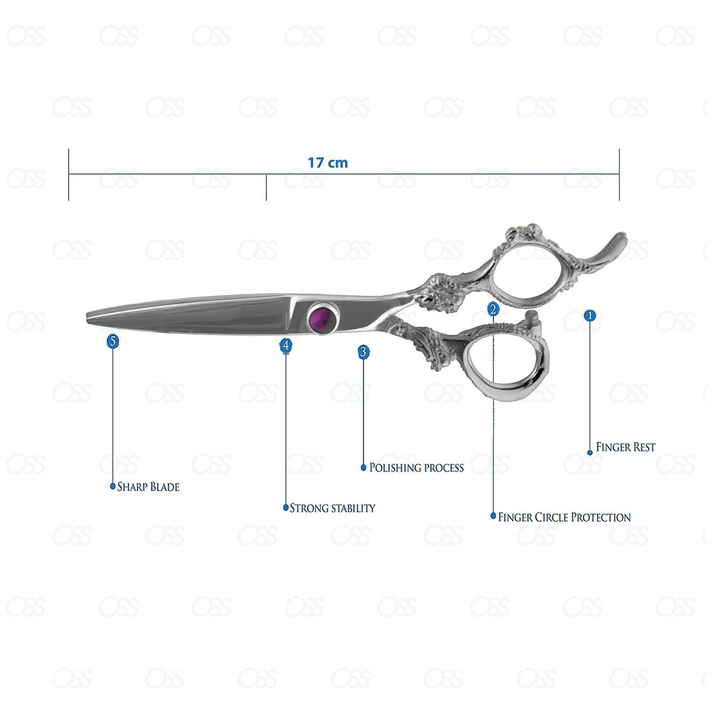 Shamsir Dragon Handle Hairdressing Scissors Japan 440C Stainless Steel Hair Scissors Hairdresser Cutting Scissors 7 Inch SM-PS