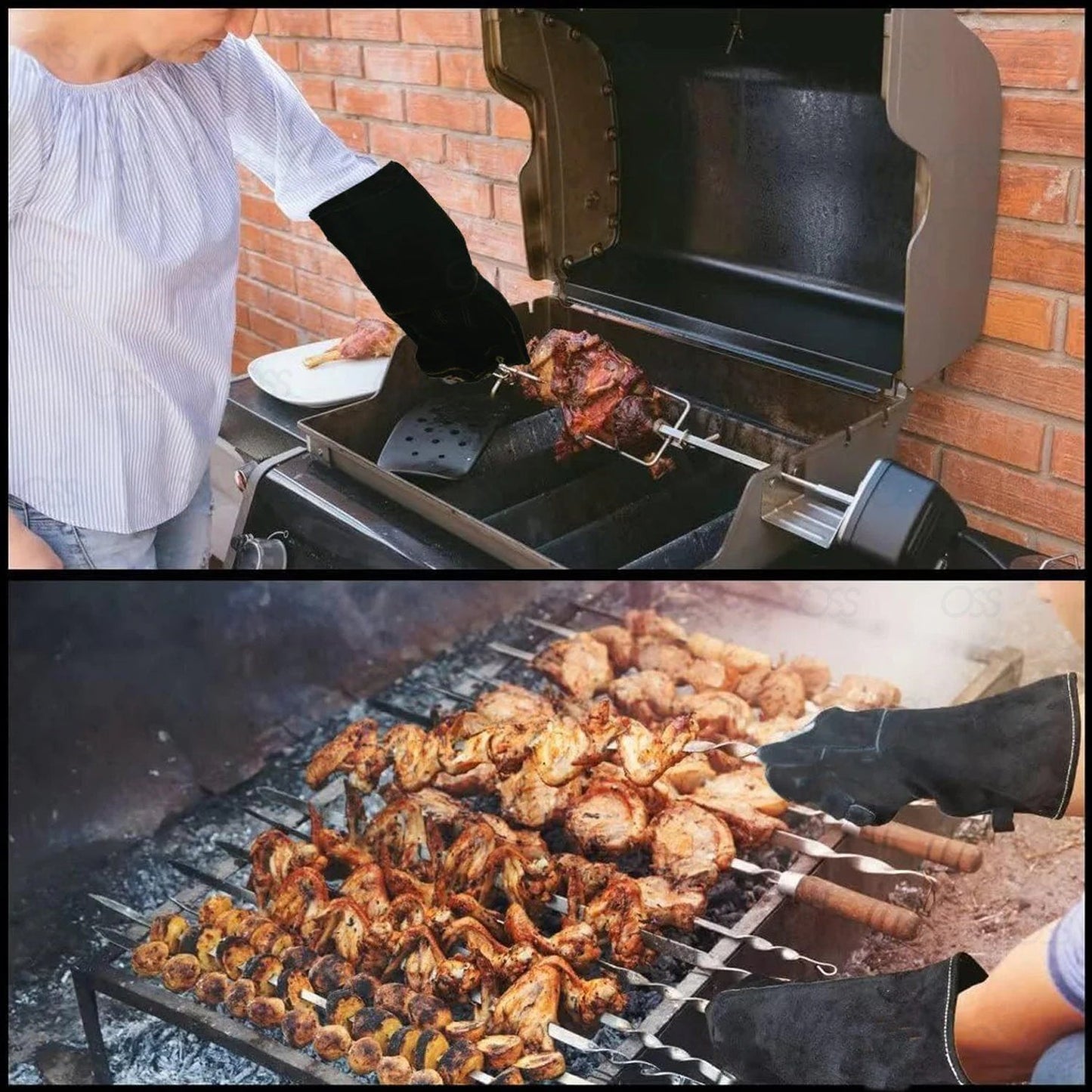 Snake Catcher Gloves Heavy Duty Reptile Lizards Leather Gloves 17" NEW