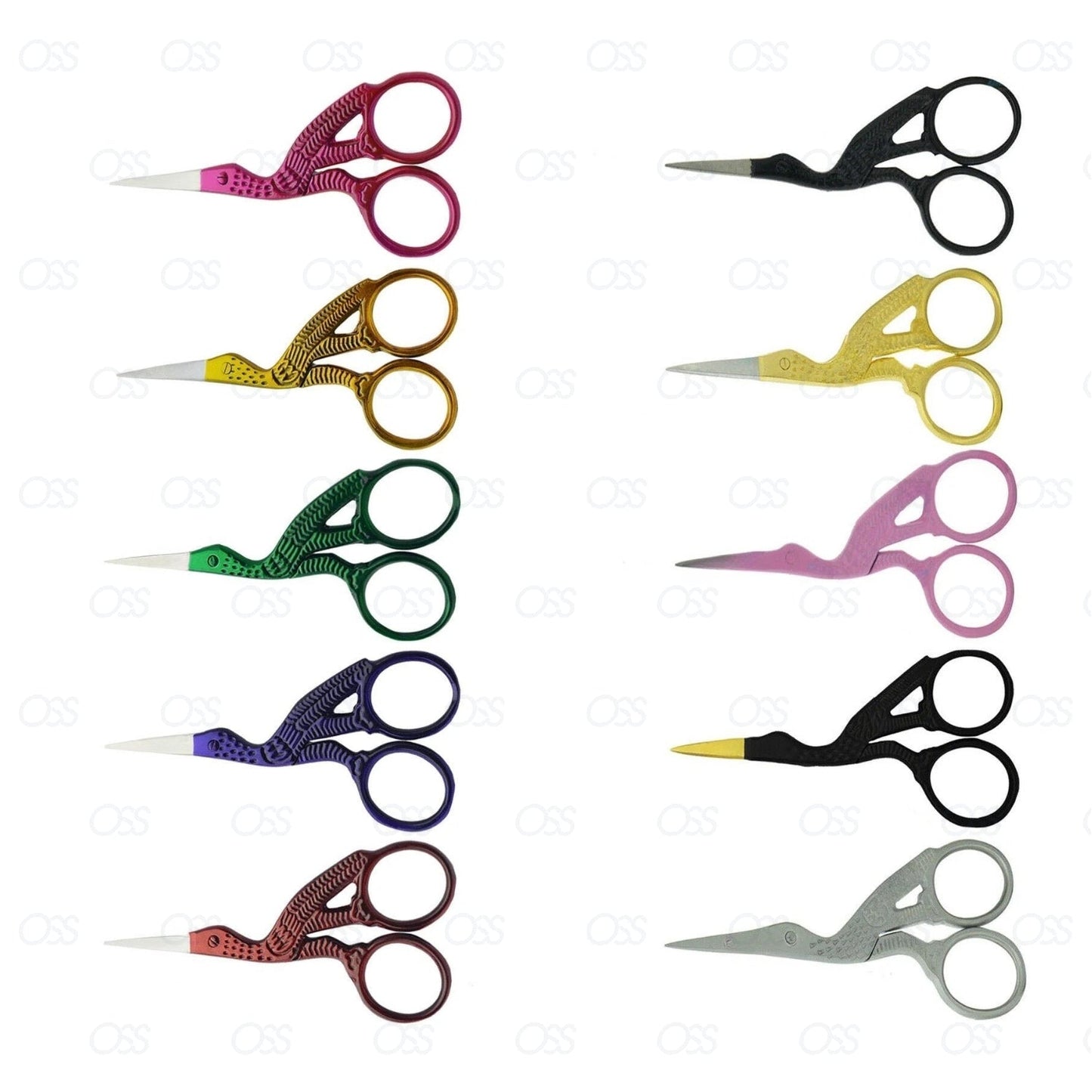 Stork Embroidery Scissors Eyebrow Sewing Knitting Thin Point Edge Colour
