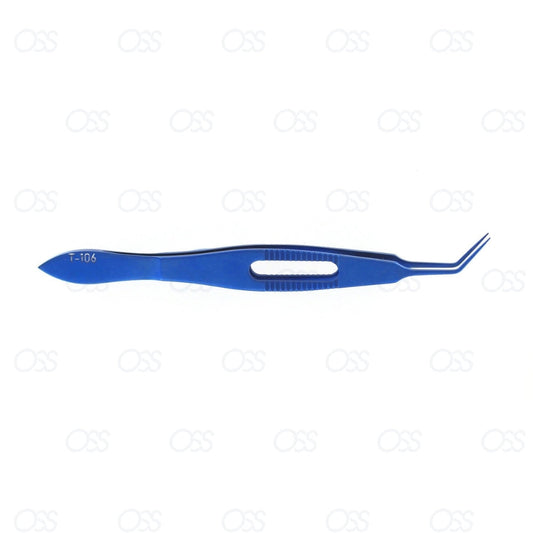 T-106 Utrata Capsulorhexis Curved Shaft Forceps, Titanium